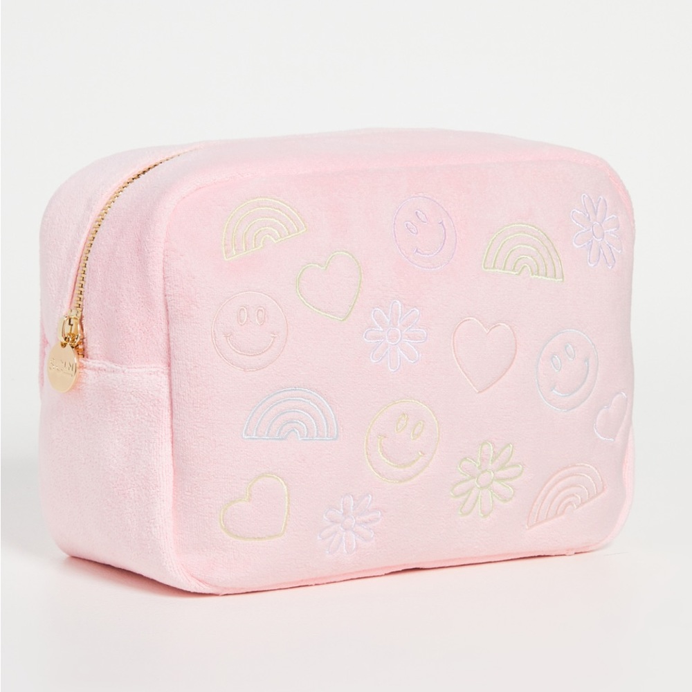 Stoney Clover Lane Strawberry Embroidered Mixed Icons Large Pouch